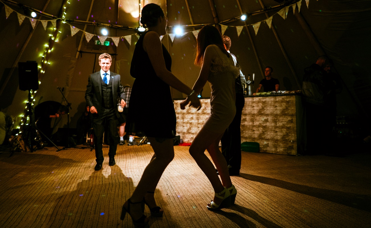 Guests dancing at a party